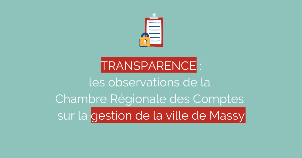 Transparence : les observations de la Chambre Régionale des Comptes sur la gestion de la ville de Massy
