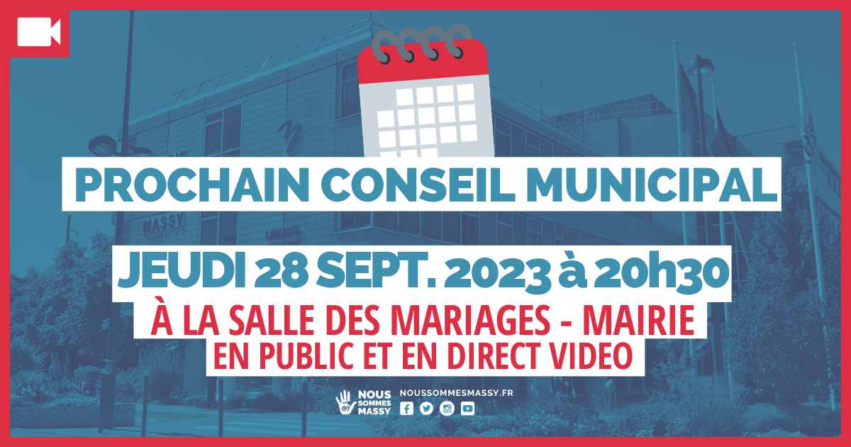 Conseil municipal du 28 septembre 2023 – Ordre du jour / En direct vidéo