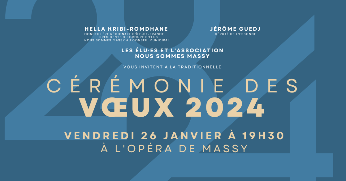 <time>vendredi 26 janvier 2024 à 19h30</time>Cérémonie des vœux 2024