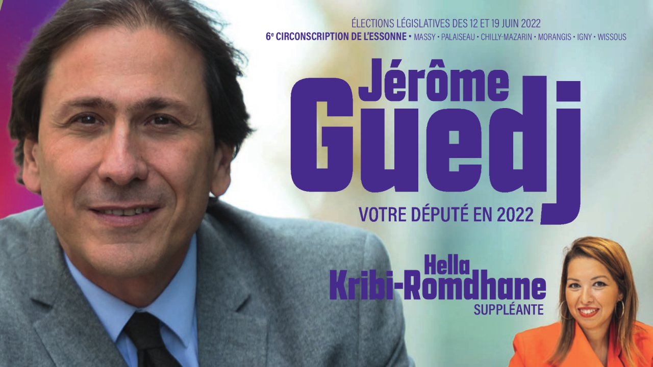 Elections législatives des 12 et 19 juin 2022 : soutien aux candidats de la NUPES, Jérôme Guedj, et Hella Kribi⎼Romdhane, pour la 6e circonscription de l’Essonne