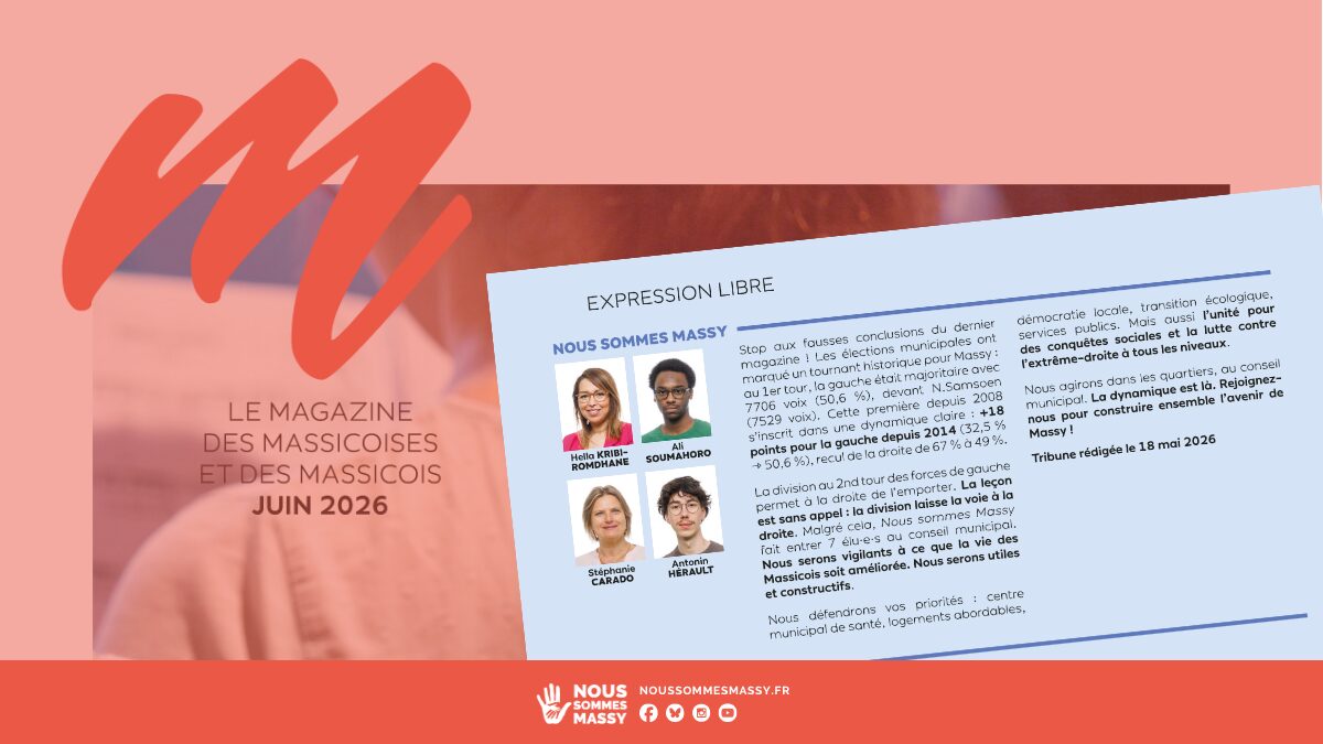 Tribune des élu·es dans « M le magazine » – Juin 2026