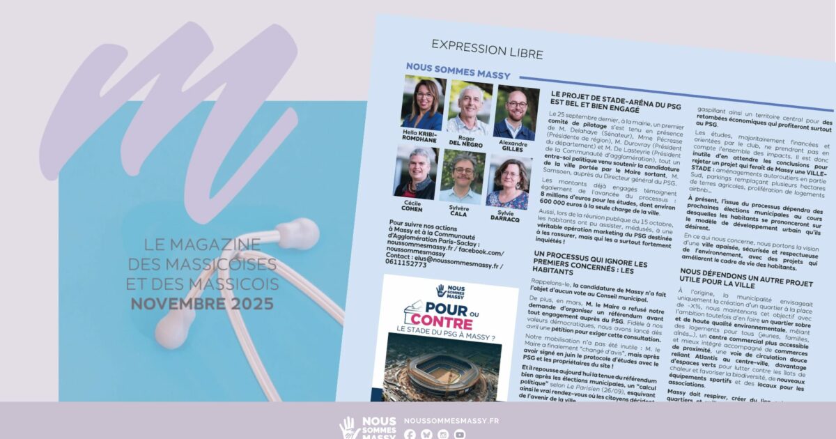 Tribune des élu·es dans « M le magazine » – Novembre 2025