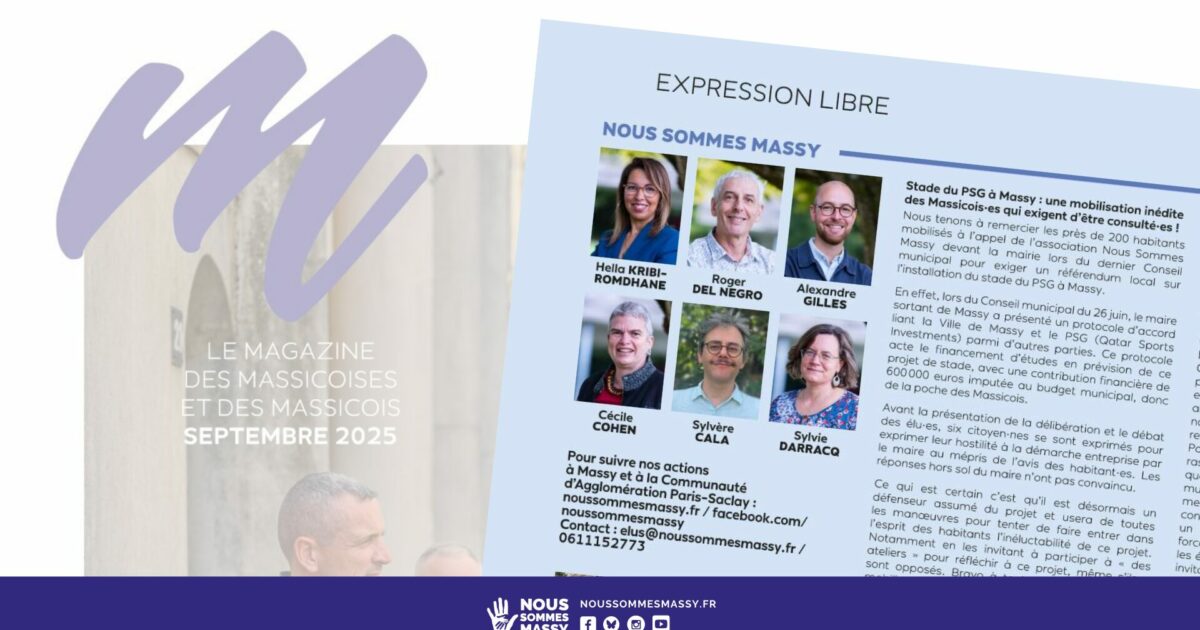 Tribune des élu·es dans « M le magazine » – Septembre 2025