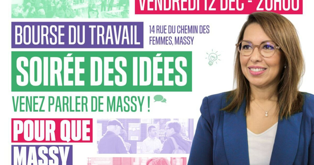 <time>vendredi 12 décembre 2025 à 20h00</time>Venez parler de Massy, participez au projet ! - Soirée des idées