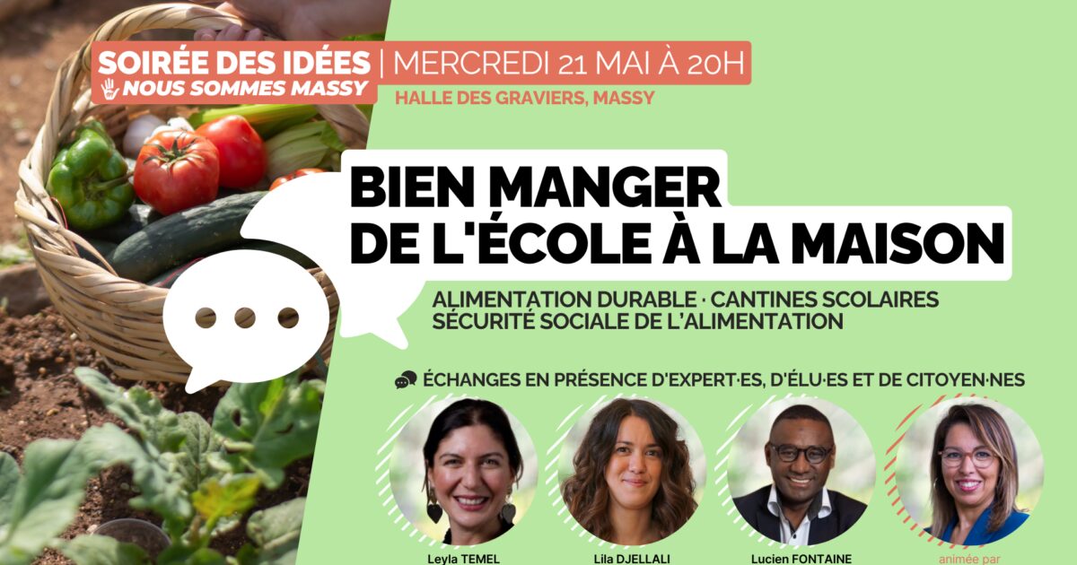 <time>mercredi 21 mai 2025 à 20h00</time>Bien manger de l'école à la maison 🍅🥕 - Soirée des idées